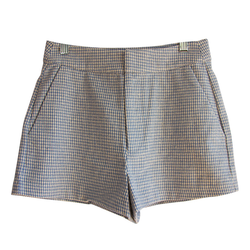 Houndstooth High Waisted Shorts