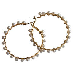 Pearl Gold Hoops