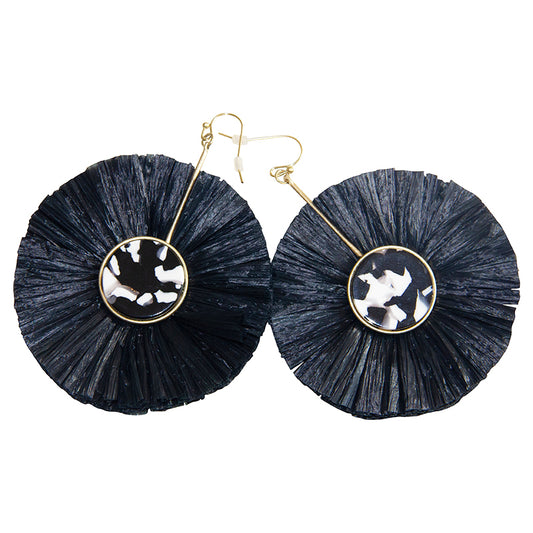 Black Paper Dot Earrings