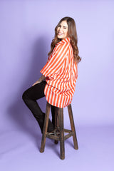 Strip Long Sleeve Blouse